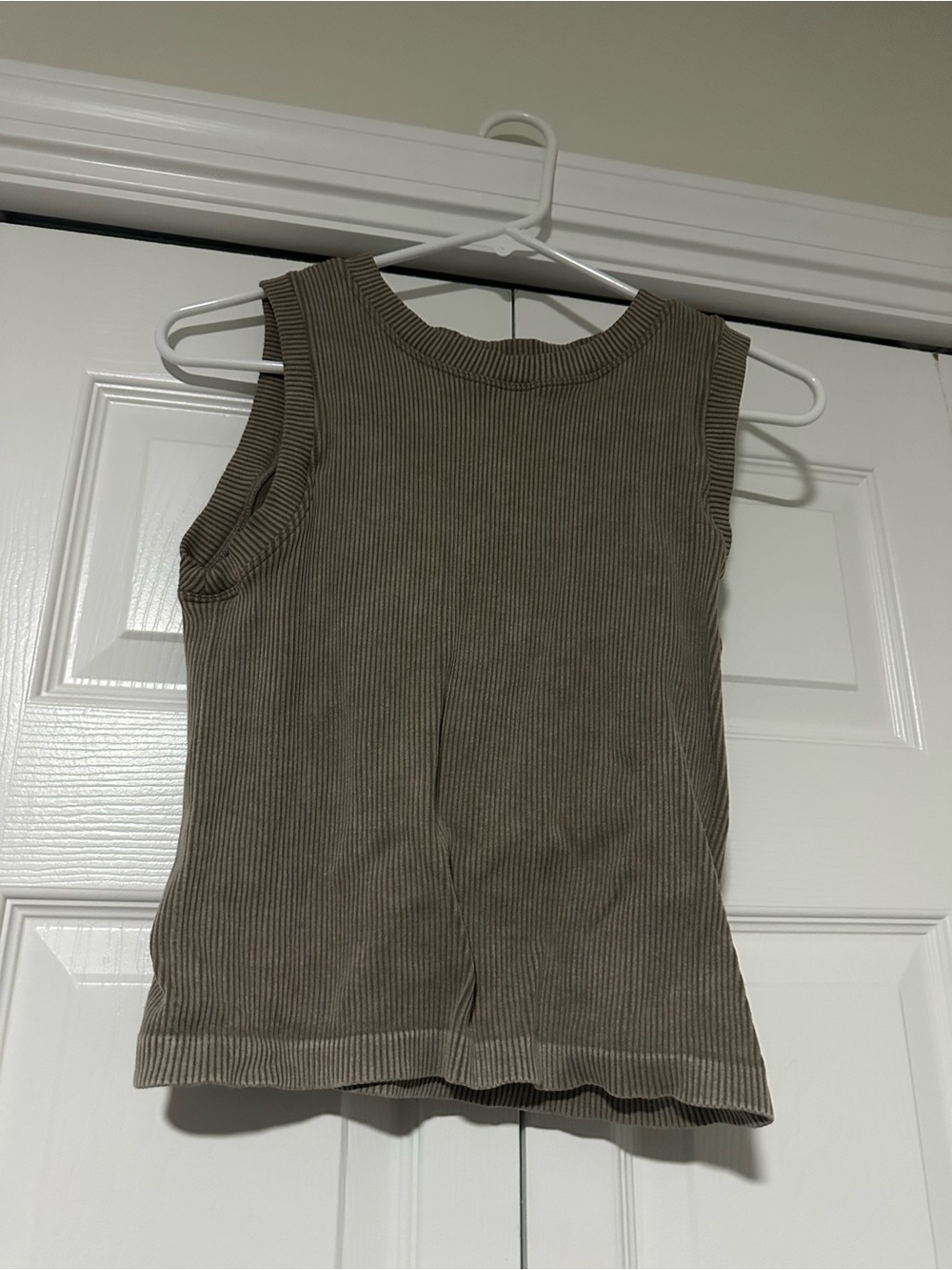 Moa Moa Ribbed Tank Top - Taupe